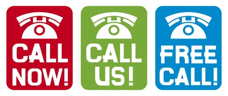 call now label, call us label, free call label  phone icon set, phone icons 