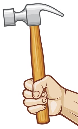 hand holding hammer  hammer in hand のイラスト素材