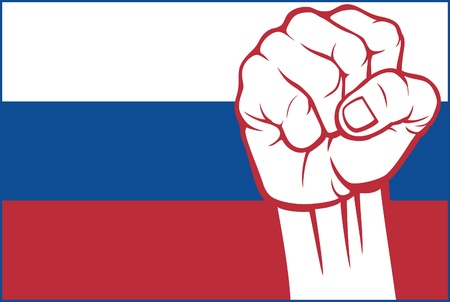 russia fist (flag of russia)のイラスト素材