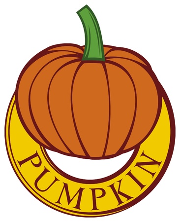 pumpkin label (pumpkin design, pumpkin symbol)のイラスト素材