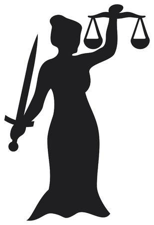 justice statue, lady justice  themis, femida - a goddess of justice のイラスト素材