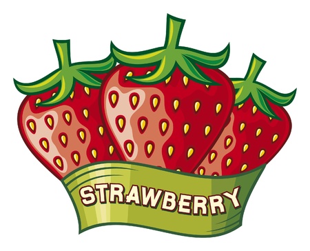 strawberry label design  strawberry symbol のイラスト素材