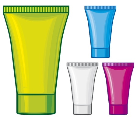 cosmetic tube (tube of cream, cosmetics containers)のイラスト素材