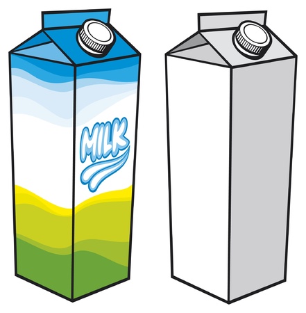 milk carton  milk carton with screw cap, carton box, milk box, milk carton packages, milk pack のイラスト素材