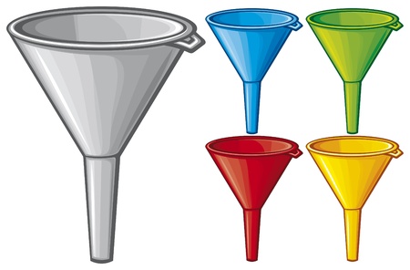 illustration of funnel  plastic funnel for domestic use, plastic funnel for transferring liquid のイラスト素材