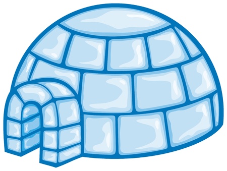 illustration of a igloo  cartoon vector illustration of a igloo, vector icon igloo, white snow igloo, igloo illustration のイラスト素材