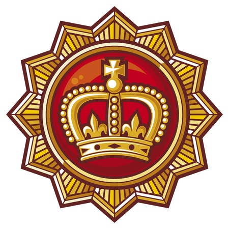 crown badge  crown label, crown medal, crown symbol のイラスト素材