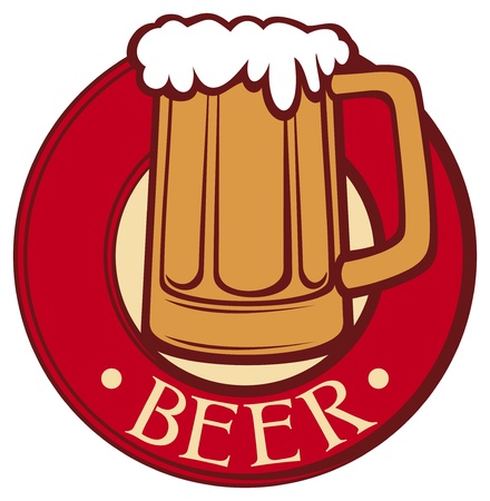 beer mug  beer label のイラスト素材