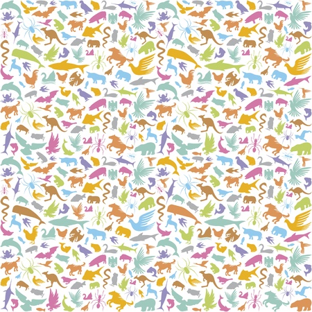 seamless background with animal  colorful animals background のイラスト素材