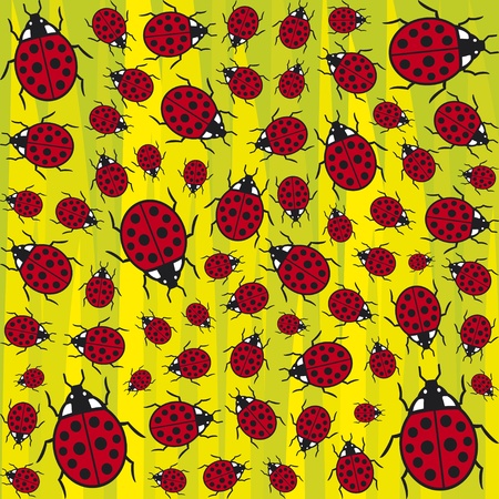 seamless background with ladybugsのイラスト素材