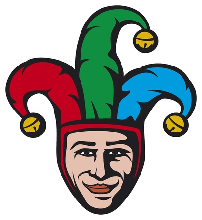 jester head  smiling joker のイラスト素材