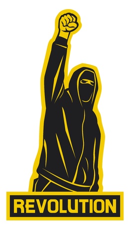 revolution  demonstrator, hooligan, protest man 