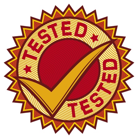 tested label  tested icon, stamp, check mark のイラスト素材