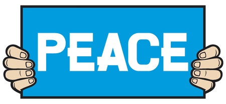 hand held a banner - peaceのイラスト素材