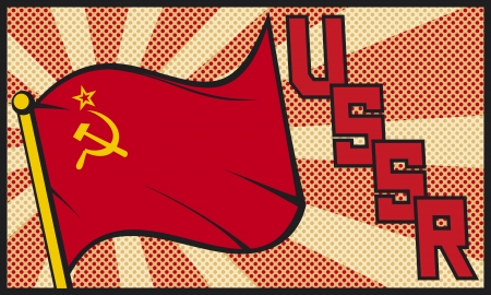 ussr flag in pop art style  soviet union flag のイラスト素材