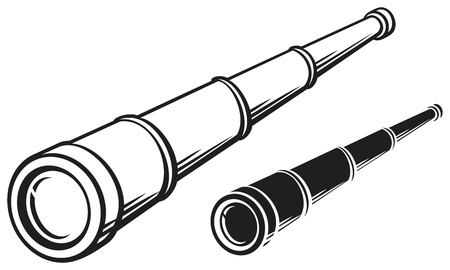spyglass  illustration of a telescope のイラスト素材