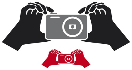 camera in handsのイラスト素材