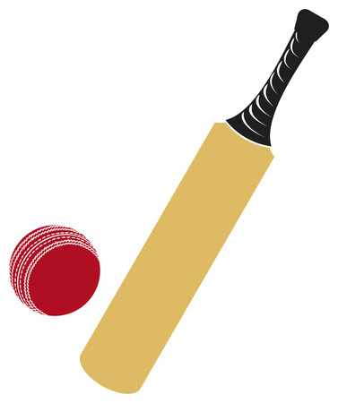 cricket bat and cricket ballのイラスト素材