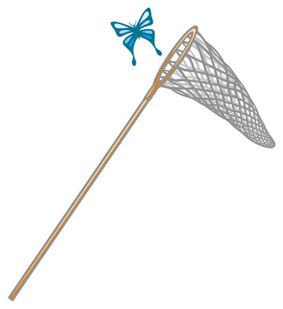 butterfly net  butterfly and net, net for butterflies のイラスト素材