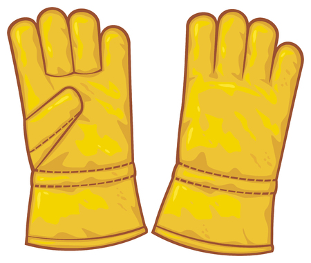 leather gloves  protective gloves, working gloves のイラスト素材