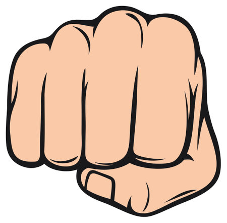 fist punching  human hand punching  のイラスト素材