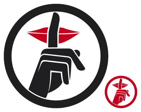 woman making silence sign  silence symbol, no speak sign, hand making silence sign のイラスト素材