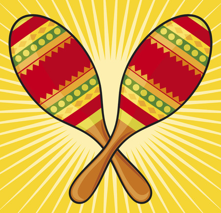 maracas instrument  colorful mexican maracas のイラスト素材