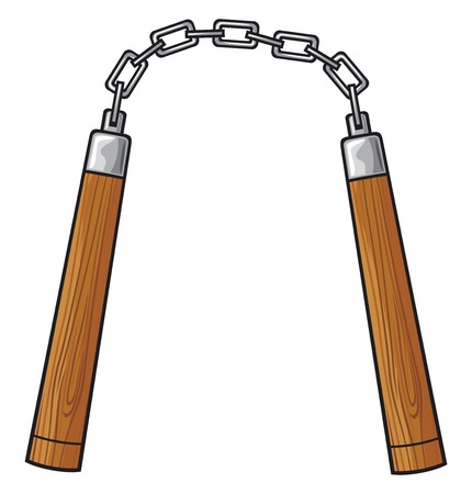 nunchaku weapon  martial arts nunchaku weapon のイラスト素材