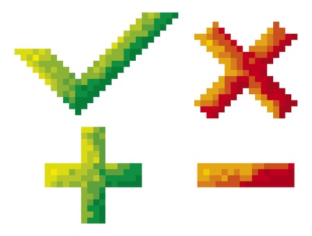 validation icons and plus and minus sign  check mark symbols のイラスト素材