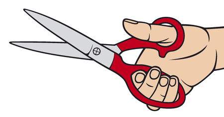 hand holding scissors  scissors in hand のイラスト素材