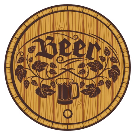 barrel of beer (wooden barrel for beer)のイラスト素材