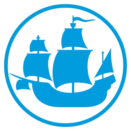 old ship icon (pirate ship, sailing ship sign, old ship silhouette)のイラスト素材