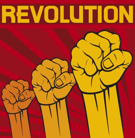 fist  symbol of revolution posterの素材 [FY31040035330]