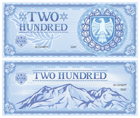 two hundred abstract banknoteのイラスト素材