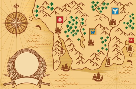 Vector of old map ancient map, antique - ID:1-42040264 - Royalty Free ...