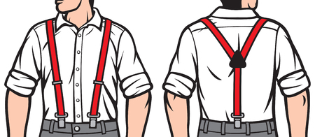 man with suspenders man wearing suspendersのイラスト素材