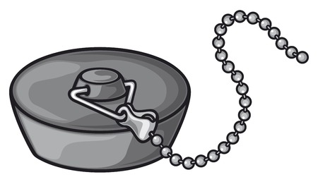 bathroom plug with chain sink plug, rubber drain plugのイラスト素材