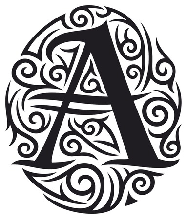 letter A tattoo tribal designのイラスト素材
