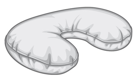 neck pillow an inflatable travel cervical pillow, inflatable neck pillow, traveling gray sleeping pillowのイラスト素材
