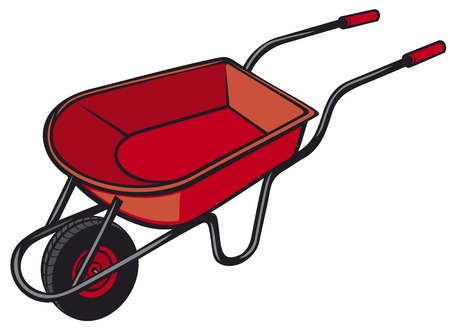 garden metal wheelbarrow vector illustrationのイラスト素材