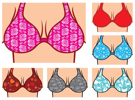 sexy breasts in braのイラスト素材