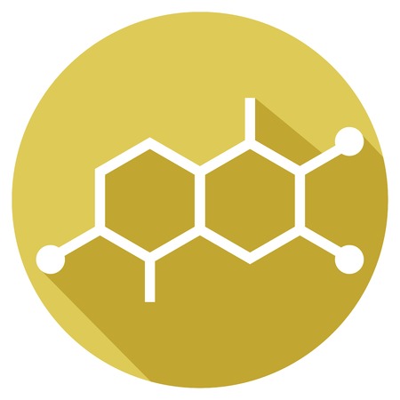abstract molecular structures flat icon molecule signのイラスト素材