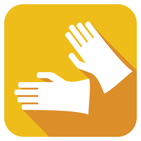 protective rubber gloves flat iconのイラスト素材