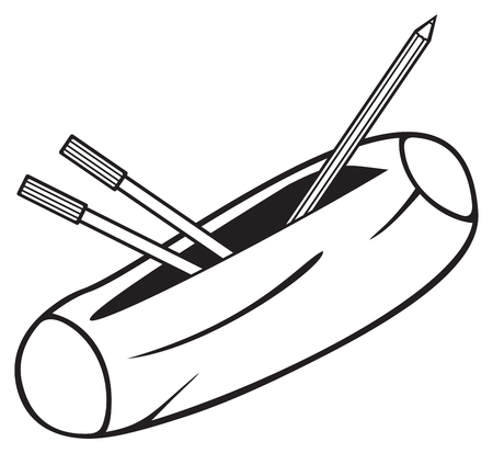 pencil box (pencil case)のイラスト素材