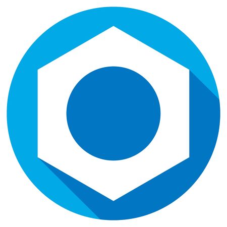 screw metal nut flat iconのイラスト素材