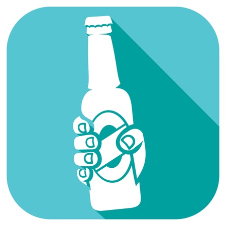hand holding a beer bottleのイラスト素材