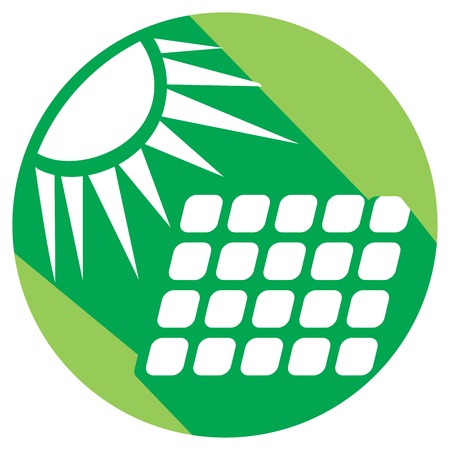 solar energy flat icon (solar panel symbol)のイラスト素材