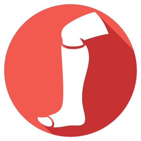 broken human leg in cast flat icon leg in bandage iconのイラスト素材
