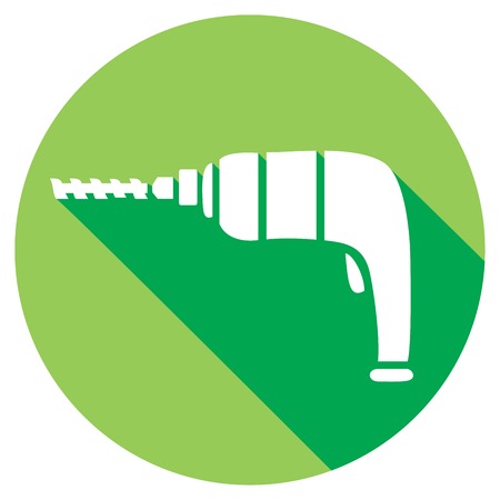 electric drill flat iconのイラスト素材