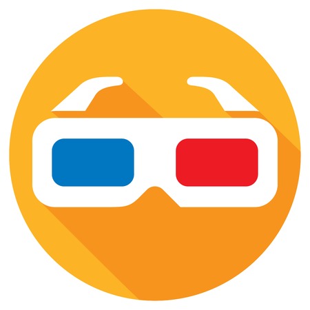 3D glasses flat iconのイラスト素材